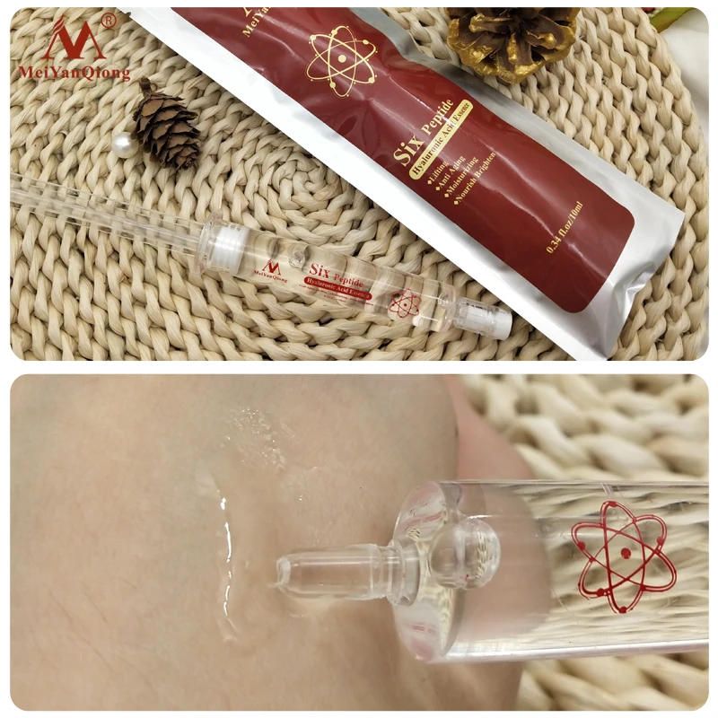 

MeiYanQiong Six Peptide Anti-aging Face Serum Hyaluronic Acid Moisturizing Shrink Pores Brighten Repair Dry Skin Face Skin Care