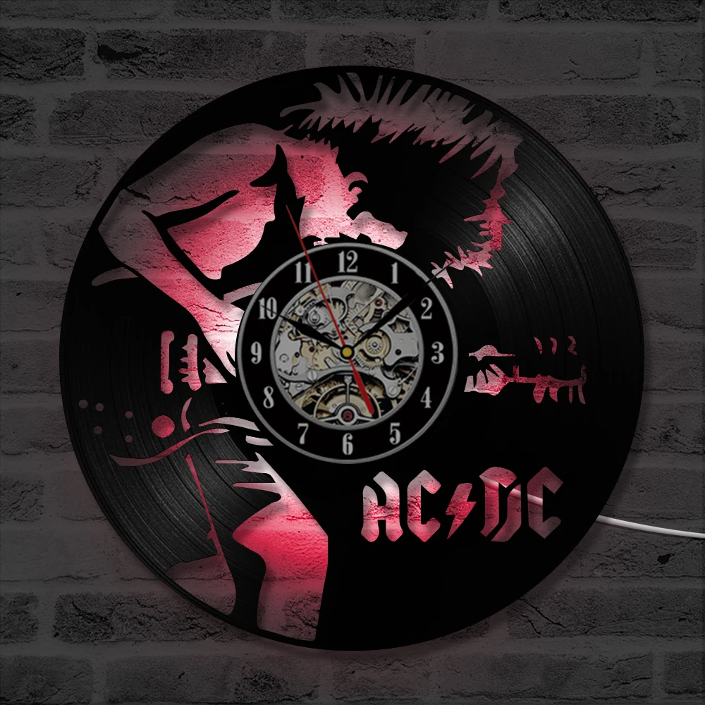 Креативные настенные часы современный дизайн рок-браслет виниловые с записью