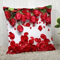flowers red rose pillow cover customize pillow case modern home decorative pillowcase for living room 45x45cm40x40cm a2020 4 29