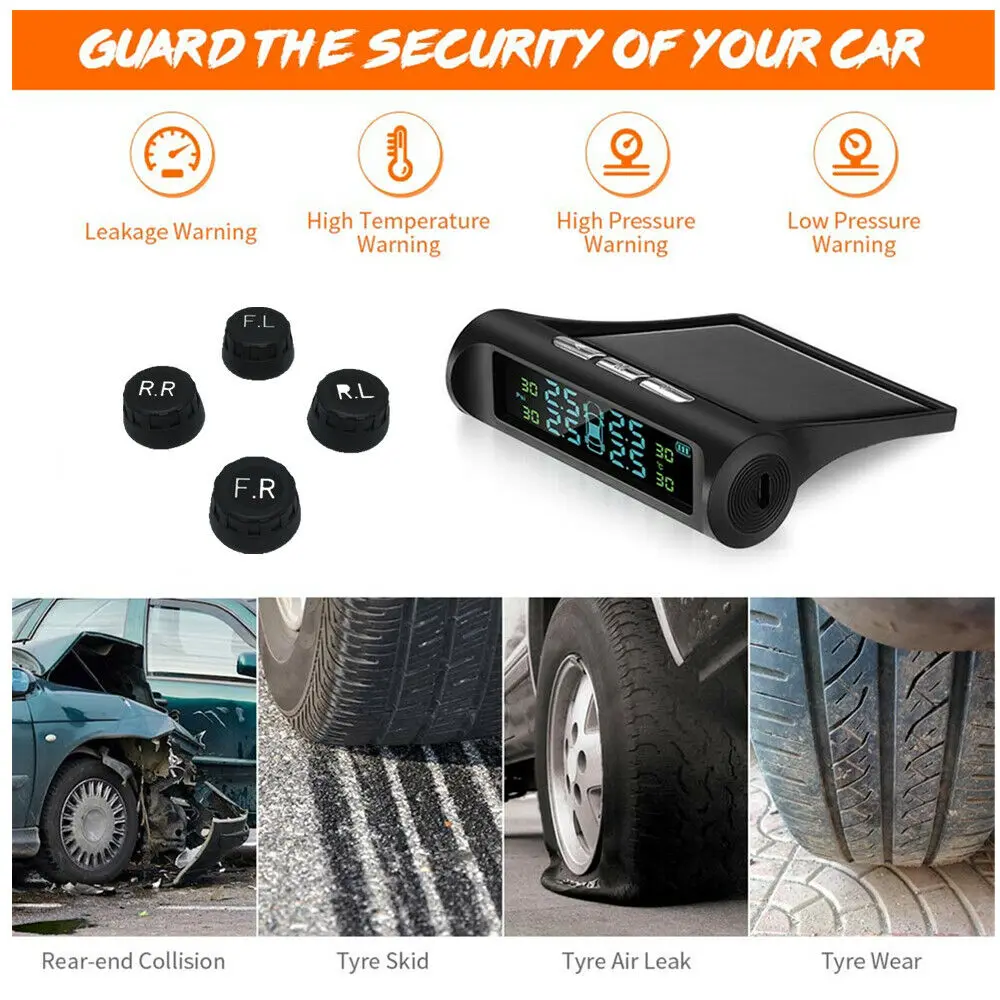 Система контроля давления в шинах TPMS беспроводная автомобильная USB-система с