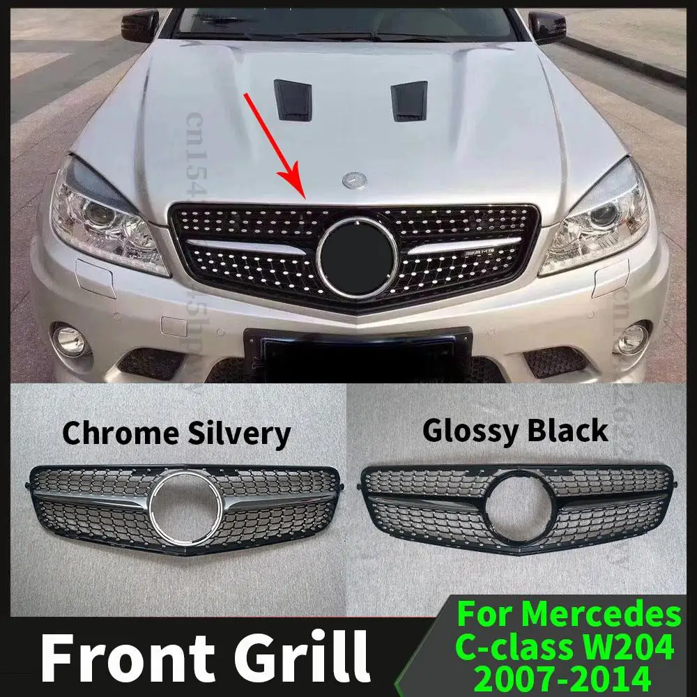 Передняя решетка гоночный гриль Входная сетка для Mercedes Benz C W204 2007 2008 2009 2010 2011 2012 GT