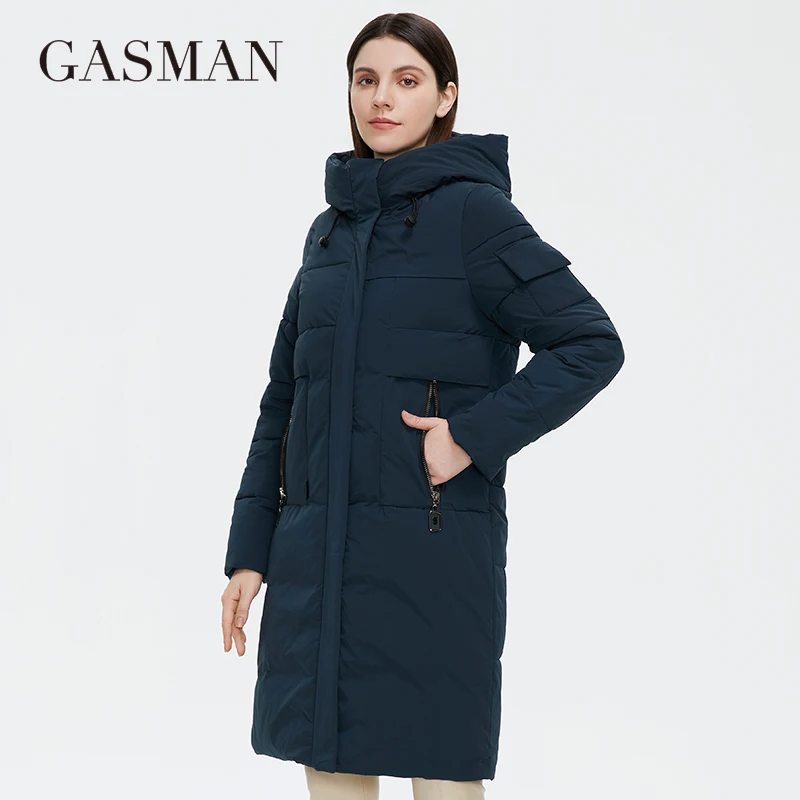 Женский длинный пуховик GASMAN 2021 Повседневная теплая зимняя парка