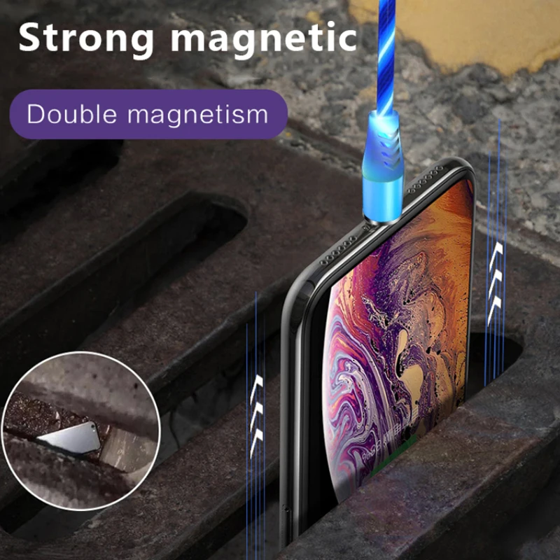 Вращающийся магнитный светильник Micro type C кабель для samsung S10 S9 S8 S7 S6 Plus Edge Xiaomi 9 SE Lite