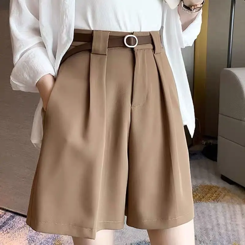 Suit shorts summer broad-legged women's summer new thin mid-size pants loose casual wide-legged large size  women sweatpants