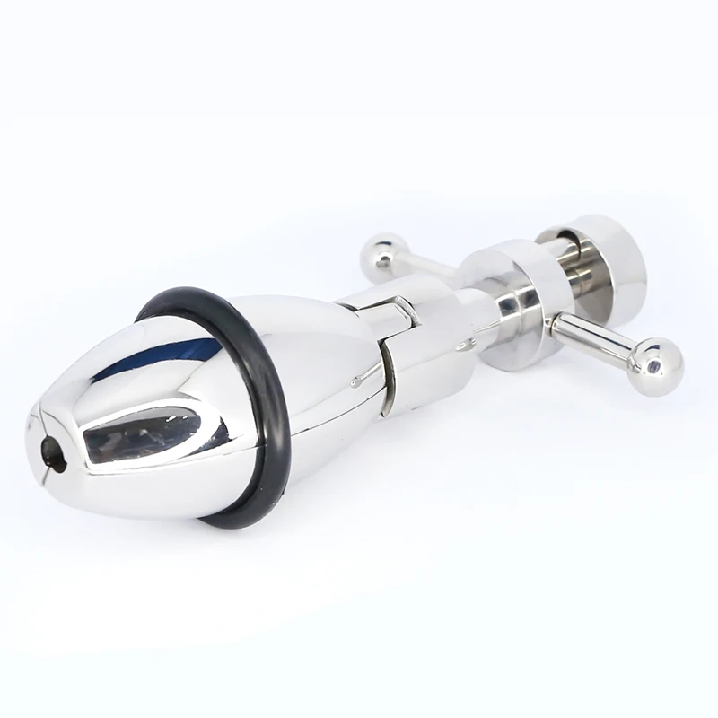 Анальная пробка Torpedo Asslock из нержавеющей стали с замком расширяющаяся большая