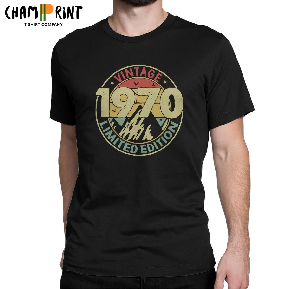 

Vintage 1970 Limited Edition T Shirts Men Cotton Funny T-Shirt Round Neck Born In 1970 Tee Shirt Short Sleeve Clothing Summer