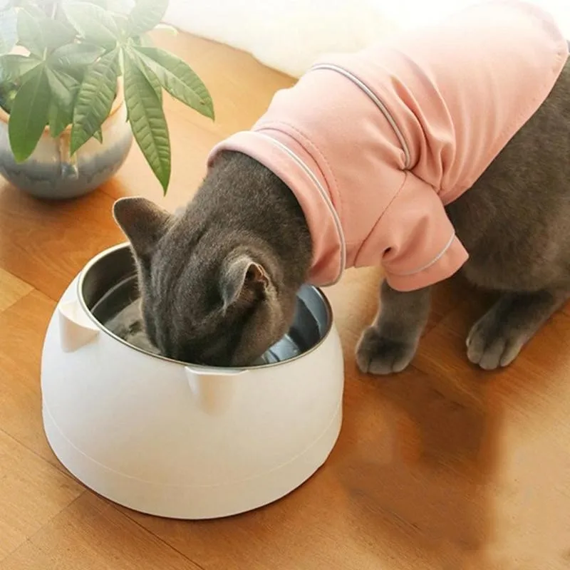 

800ml 304 Steel Cat Dog Food Bowl 15 Degree Non-slip Pet Fashion Puppy Feeding Container Utensils Non-slip Slante Y4N9