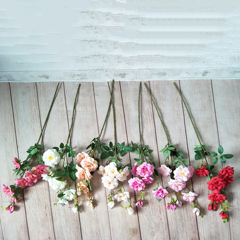 77 см искусственные розы цветы ветки 7 вилок роза мультифлора Thunb домашний декор
