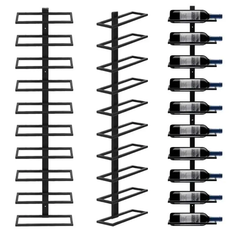 

Винная стойка, настенная креативная винная лампа, 10-ярусная Винная стойка для красного вина, аксессуары для бара, мебель