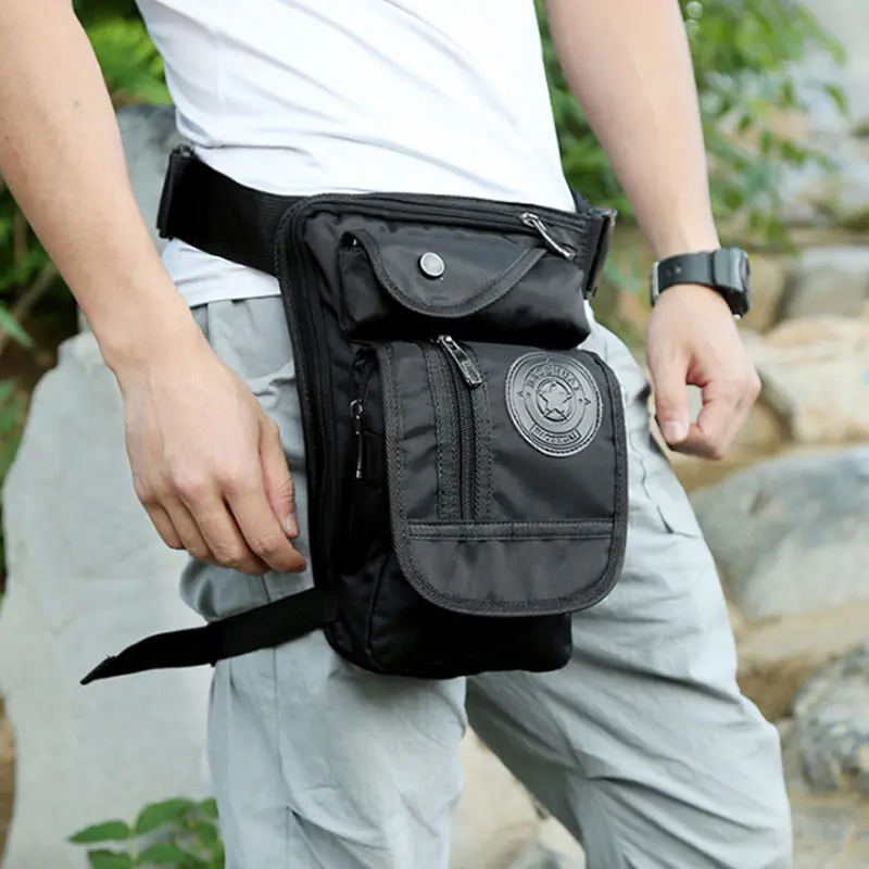 1 Pcs Men Leg Waist Bag Nylon Portable Waterproof for Sport Outdoor Riding Climbing BHD2