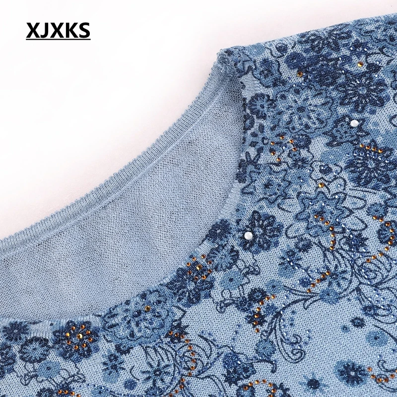 Женский трикотажный свитер XJXKS винтажный Повседневный пуловер с рукавом летучая