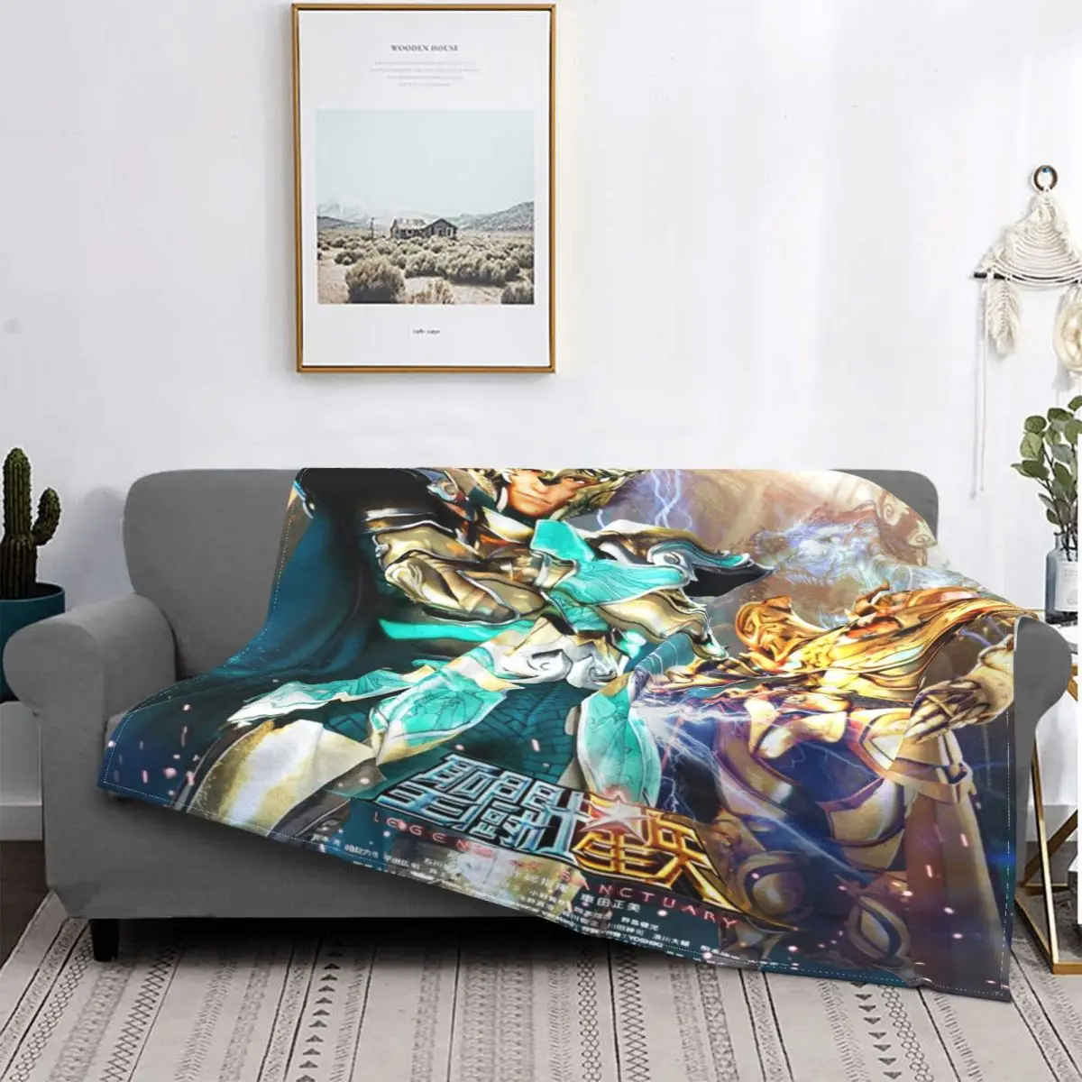 

Colcha con estampado de la leyenda del Santuario de Saint Seiya, manta para cama, sofá a cuadros, mantas de cuadros, 2613x240