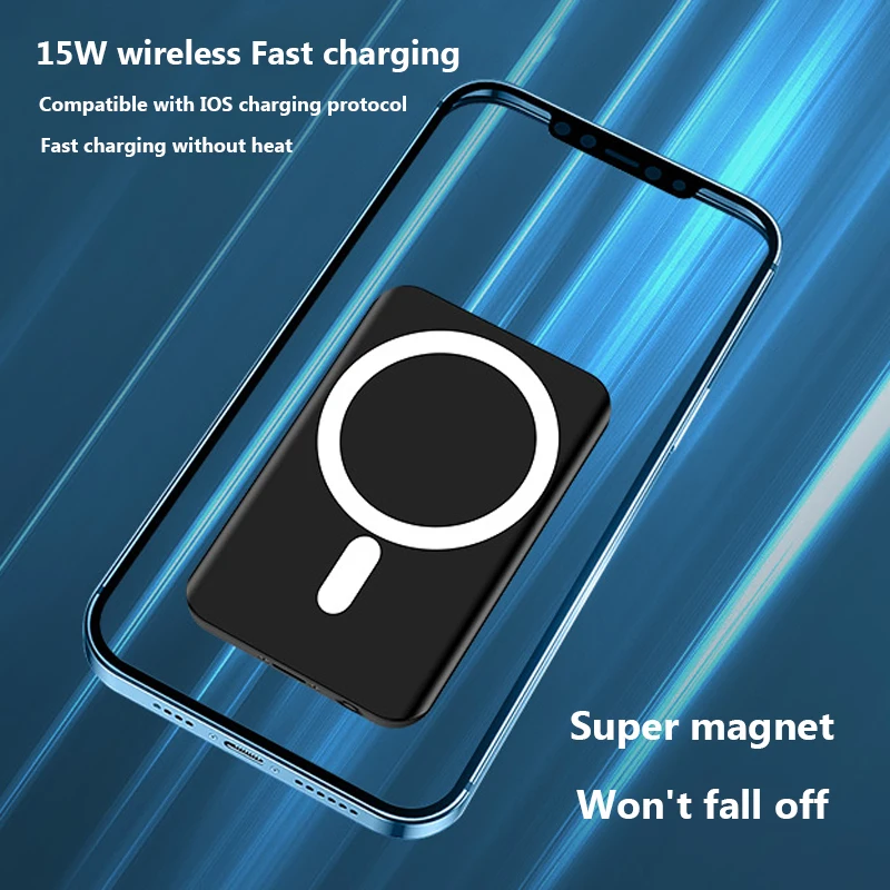 Фото Ультратонкое магнитное портативное зарядное устройство 15 Вт для xiaomi Samsung Ультратонкое магнитное портативное зарядное устройство 15 Вт для xiaomi Samsung
