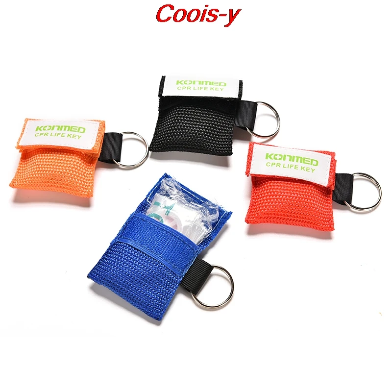

1PC CPR Resuscitator Mask Keychain First Aid Emergency Face Shield CPR Mask Health Care Tools Nylon