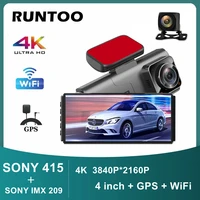 car dvr 2160p 4 4k sony imx415 rear view mirror camera gps fhd 1080p rear camera dash cam video recorder registrar with mount