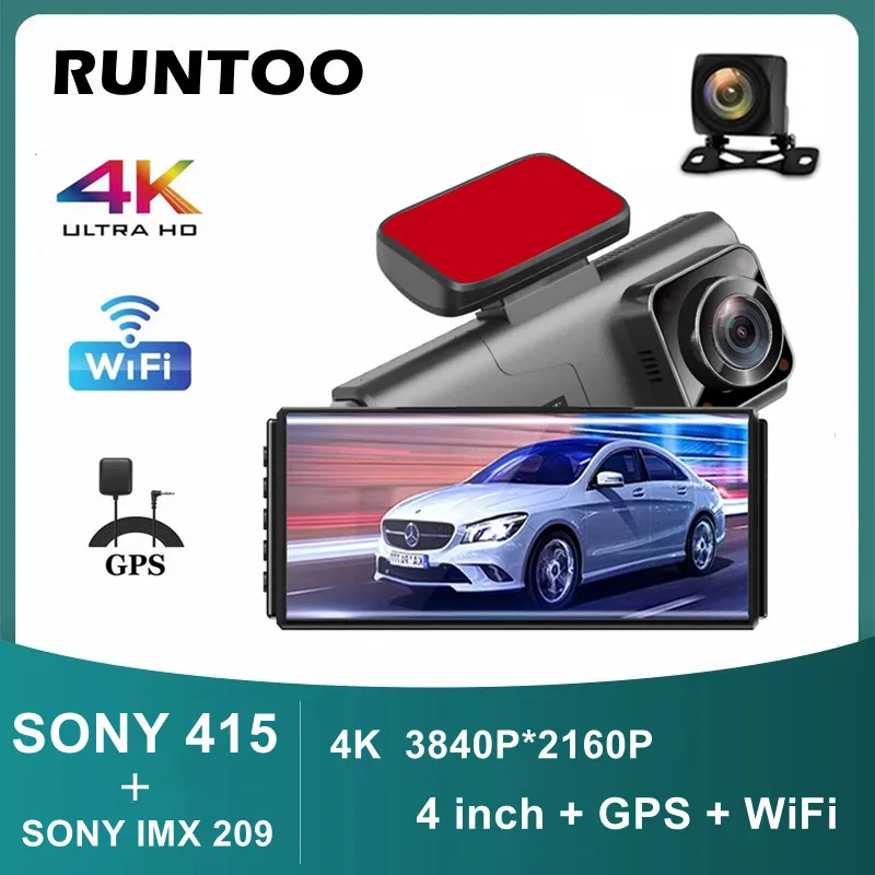 Автомобильный видеорегистратор 2160P 4 &quot4K Sony IMX415 камера в зеркале заднего вида GPS