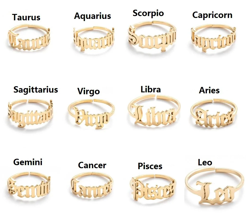 

2020 New Personality Hip Hop Ring Women Custom Stainless Steel Name Ring Gold Fashion Punk Letter Exaggerated Unisex Ring Gifta