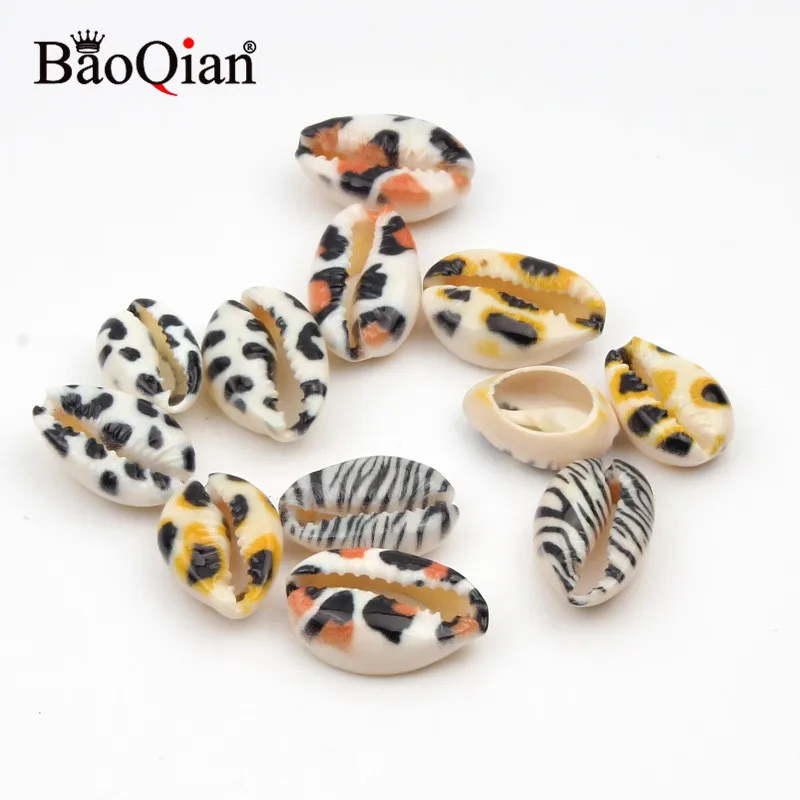 10 шт. 10-20 мм натуральные морские ракушки с леопардовым принтом пляжные