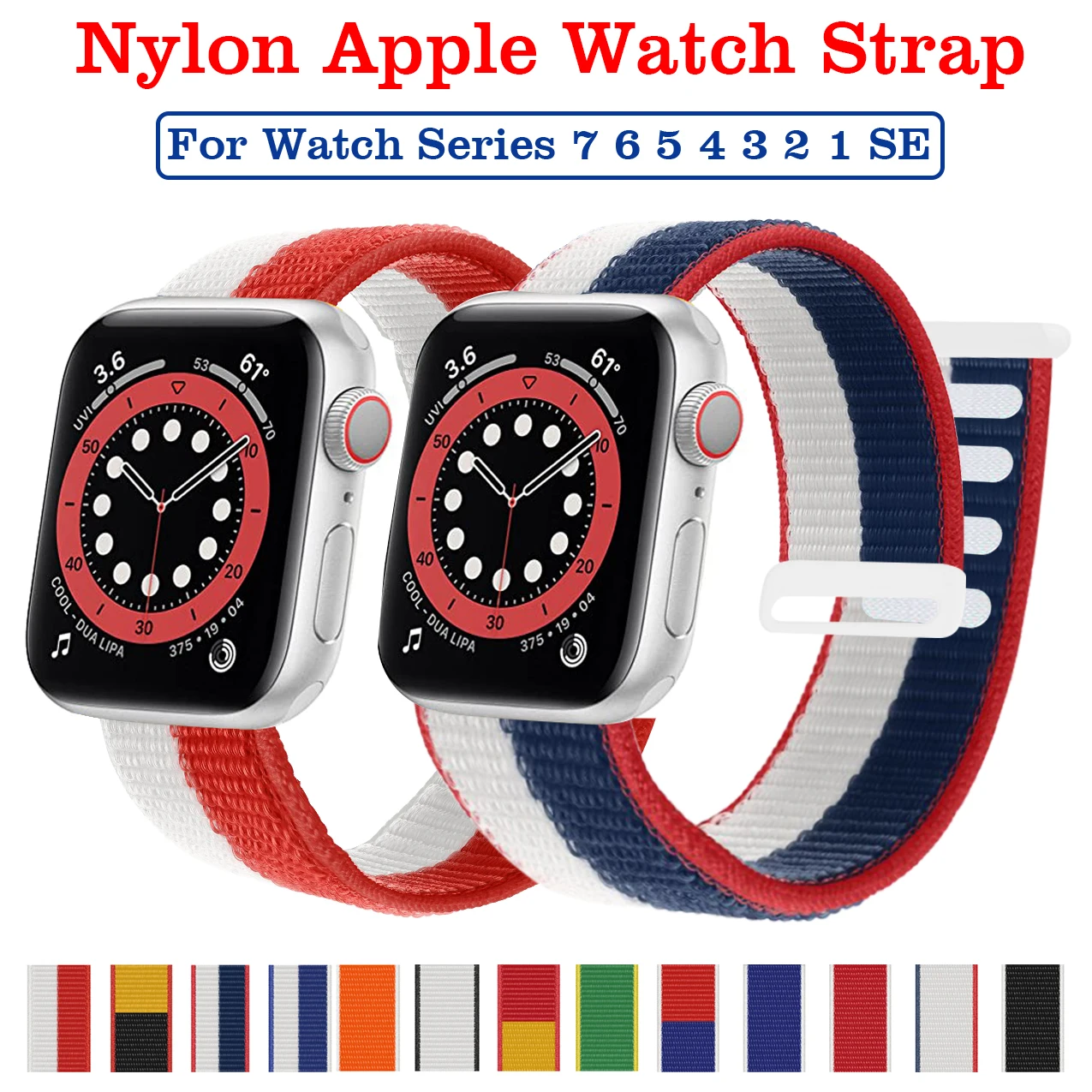 

Fabric Nylon Solo Loop Strap For Apple Watch Series 7 6 5 4 3 2 1 SE Correa Waterproof Iwatch Band 38mm 40mm 42mm 44mm Accessory