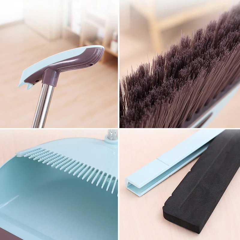 

Foldable Broom Dustpan Suit Household Cleaning Tools Plastic PP Broom Combination Home Soft Hair Clean Dustless Helper Tool Sets