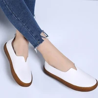 new style large size loafers ladies shoes casual comfortable soft sole flat shoes womens shoes leather shoes ladies