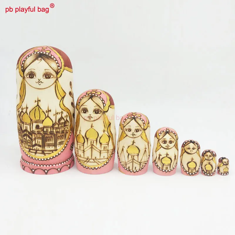 PB игривая сумка семь историй замок русская кукла деревянная искусство народное