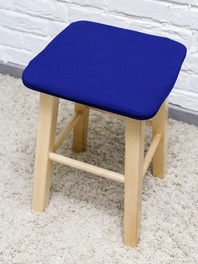 Чехол для табурета / чехол на табурет стул без спинки Коллекция &quotJacquard&quot Синий -