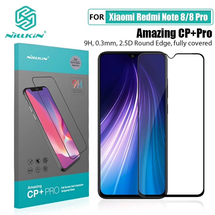 CP Plus Full Cover Для xiaomi redmi note 8 pro Защитное стекло NILLKIN Amazing H/H+ PRO/XD+ 9H redmi note 8 Закаленное стекло протектор 6,3/6,53 - Цвет: CP Plus Full Cover
