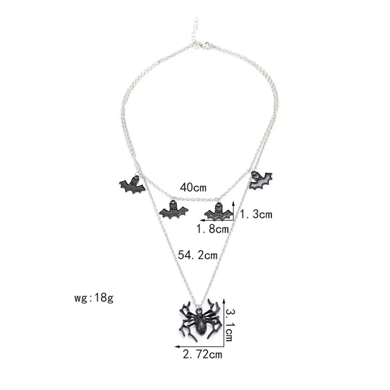 Ожерелье на Хэллоуин жуткая черная подвеска в виде летучей мыши ожерелья для