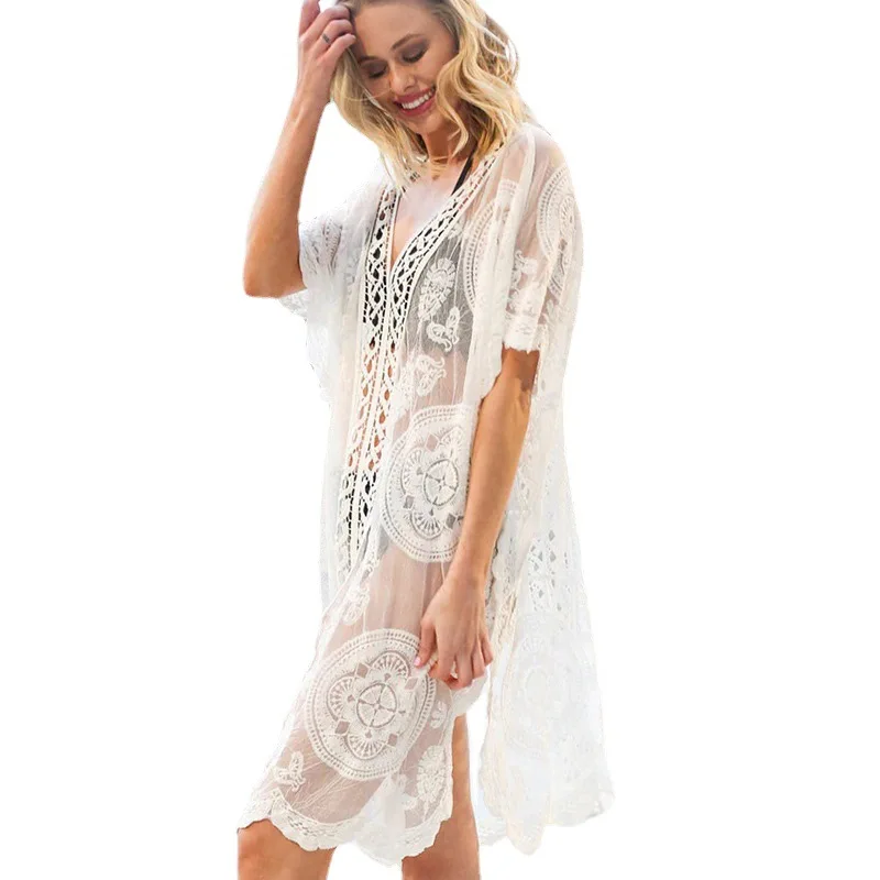 

Beach Blouse Lace Embroidered Bikini BeachBlouse HolidayBeach Skirt