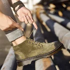 Прямая поставка; мужские ботинки из натуральной кожи; сезон осень-зима; ботильоны; модная мужская обувь; Высококачественная Винтажная обувь; обувь на шнуровке