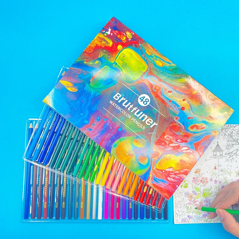 

Brutfunr 48 Professional Water Color Pencil Set Watercolor Drawing colored pencils wood colour Pencils Art Supplies