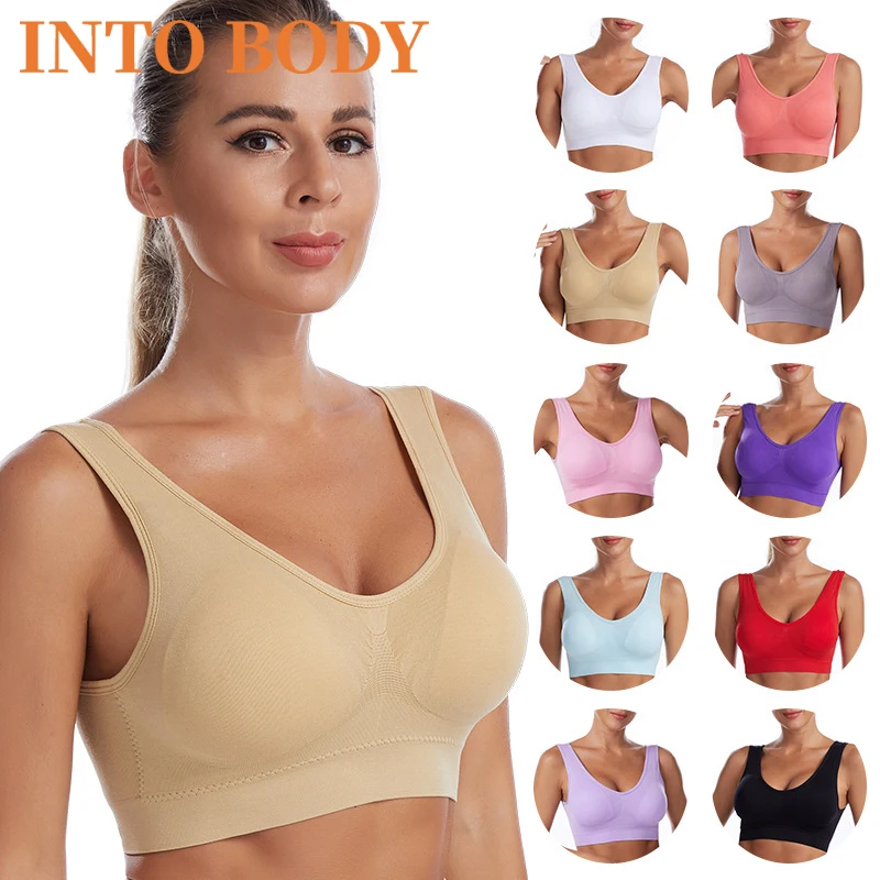 

Women's Bra Sports Bra Seamless Plus Size Sexy Push Up Bralette Bra Without Frame Bones Top Female Pitted Wireless Bra Tube Top