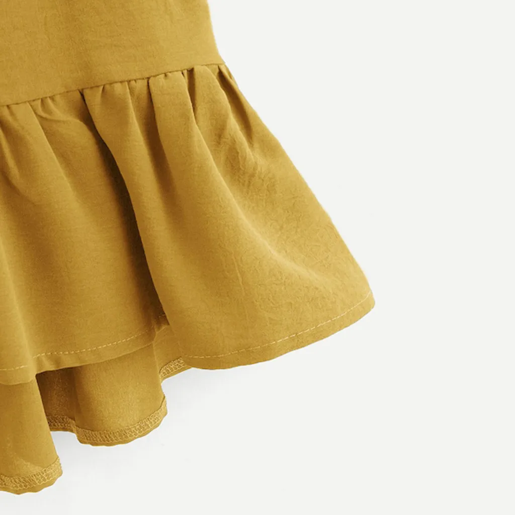 Sleeveless Crop Tops Women Button Tank Top Breasted Ruffle Hem Casual Camis Single Sexy Beach Female Blouse Ropa Mujer 2021 | Женская