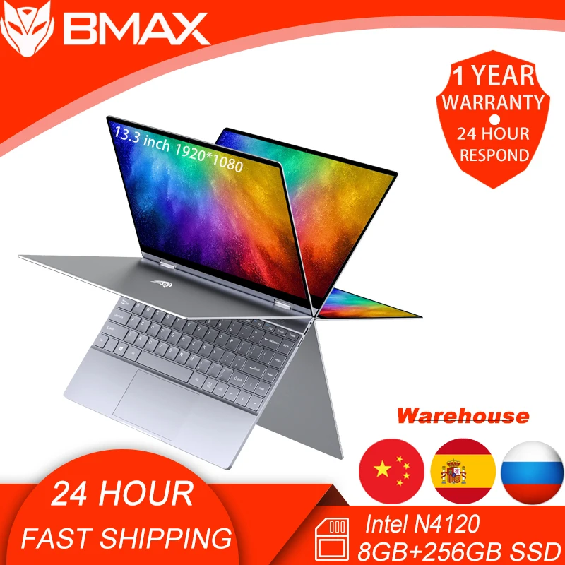 Ноутбук BMAX Y13 13 3 дюйма Intel Gemini Lake N4120 4 ядра 8 ГБ ОЗУ 256 Гб SSD Windows 10 с клавиатурой
