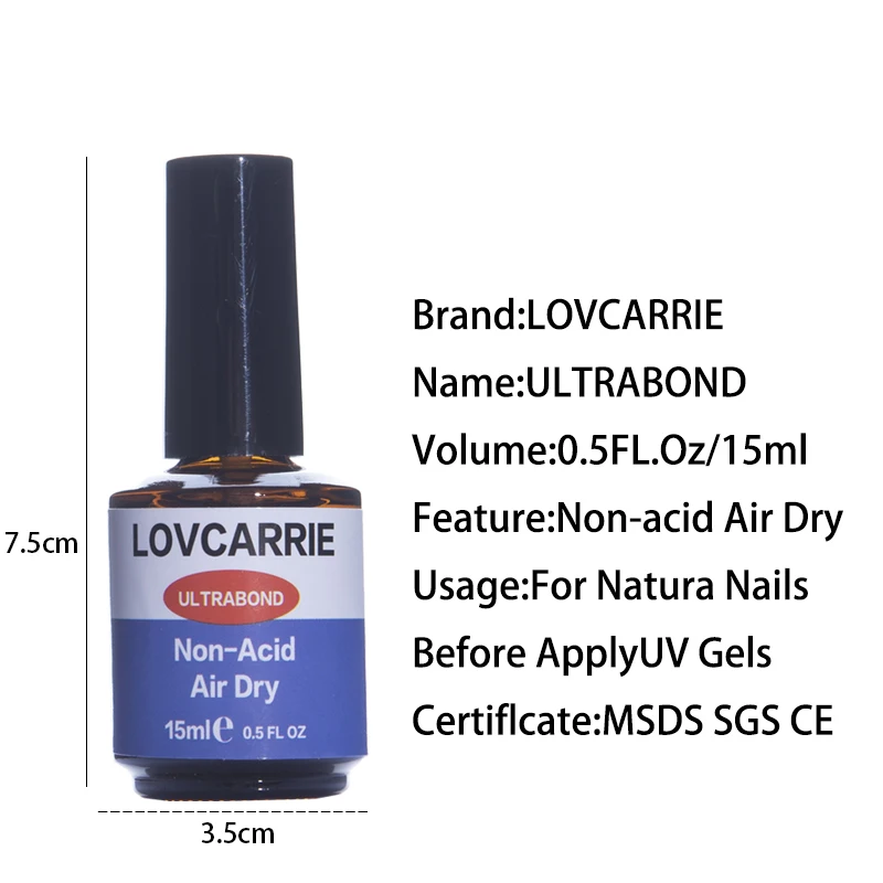 Профессиональный лак для ногтей LOVCARRIE Ultrabond Prep Дегидратор и праймер без кислоты 15