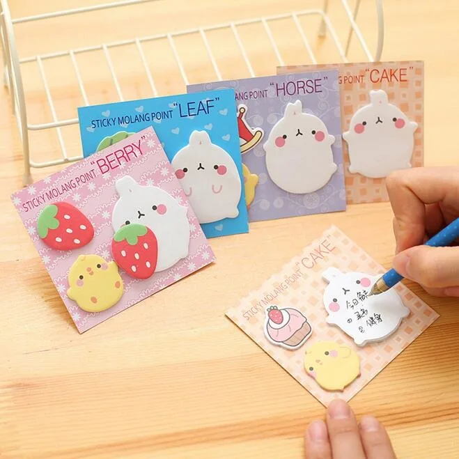 1 шт./лот MOLANG POINT Новинка Kawaii Potato Rabbit дизайн блокнот для записей сообщение Примечание подарок офисные школьные принадлежности