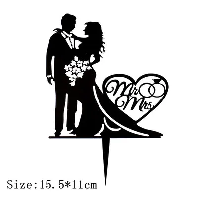 Золотой MR& MRS акриловые буквы Топпер для торта «С Днем Рождения» свадьбы и Помолвки торт украшения взрослых день рождения сувениры - Цвет: ABK