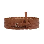 Ремень с вырезами и принтом Женский, широкий пояс из мягкой кожи, для платьев и штанов