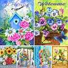 5D алмазная живопись сделай сам, цветы, птицы, цветок Suanflower, Набор для вышивки крестиком, полная вышивка, мозаика, искусство, картина Стразы, Настенный декор