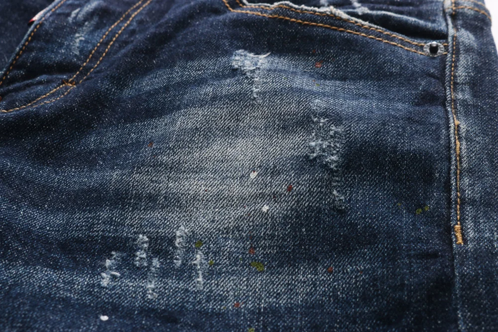 Мужские джинсы в европейском стиле dsq узкие эластичные прямые джинсовые брюки