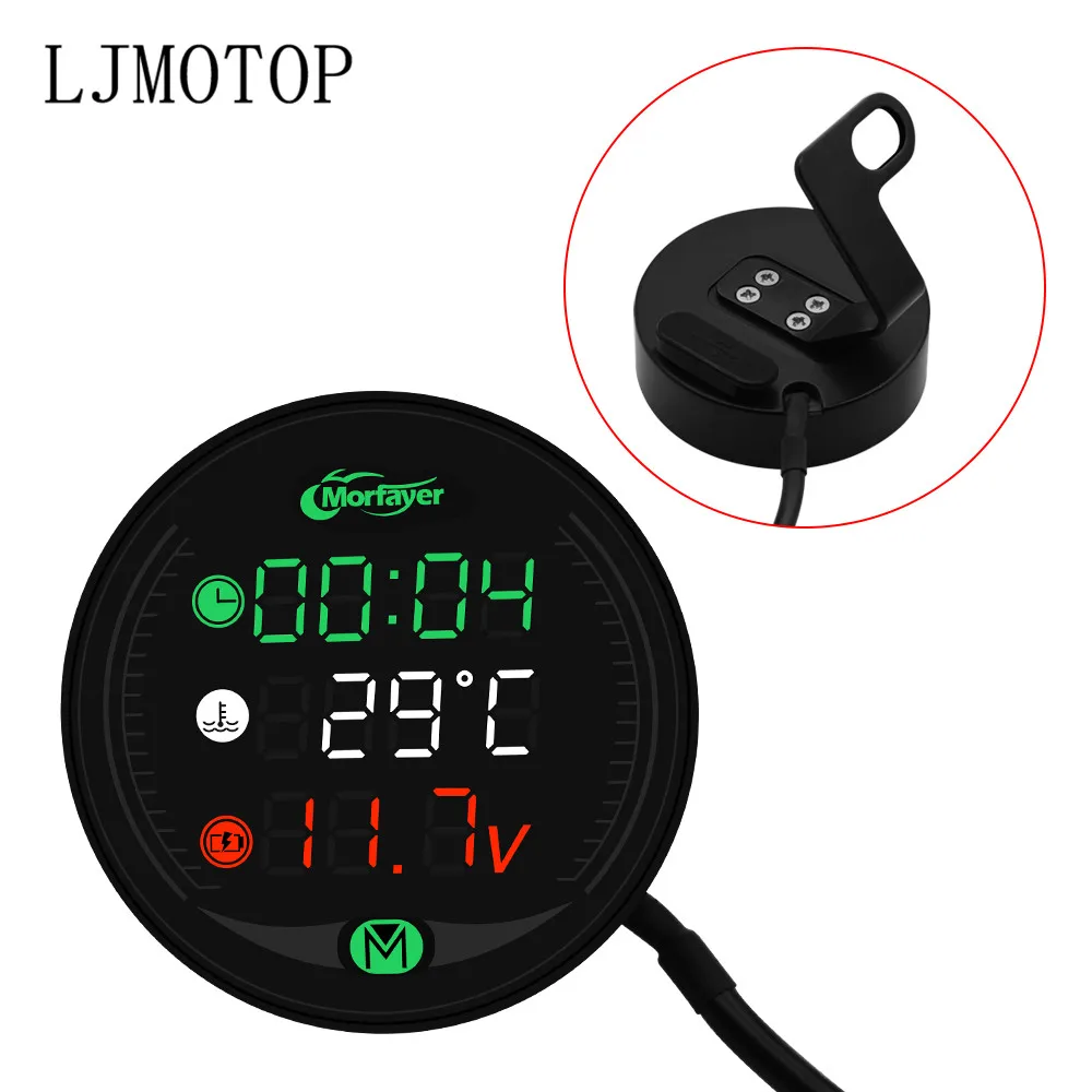 Мотоциклетный измеритель светодиодный Дисплей Водонепроницаемый вольтметр