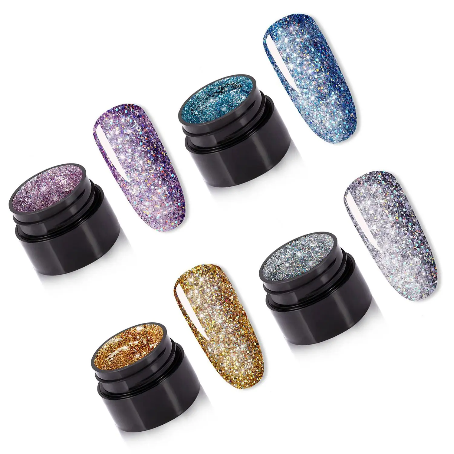 

Hot Semi Permanent Super Shining Nail Art Laquer Semi Transparent Manicure DIY Nail Glitter Polish Nail Sequins UV Gel