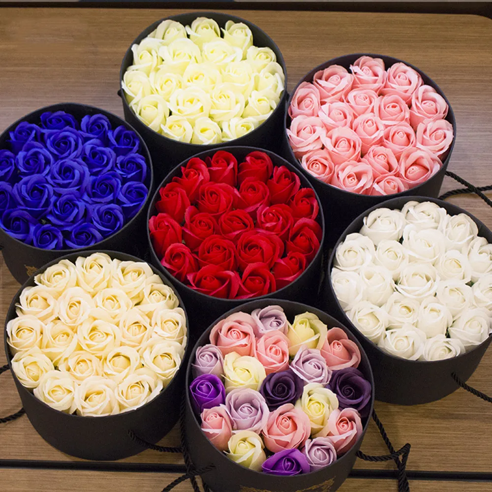 19pcs Soap flowers Hand-made rose Valentine's day flower gift soap box Romantic and creative birthday | Красота и здоровье