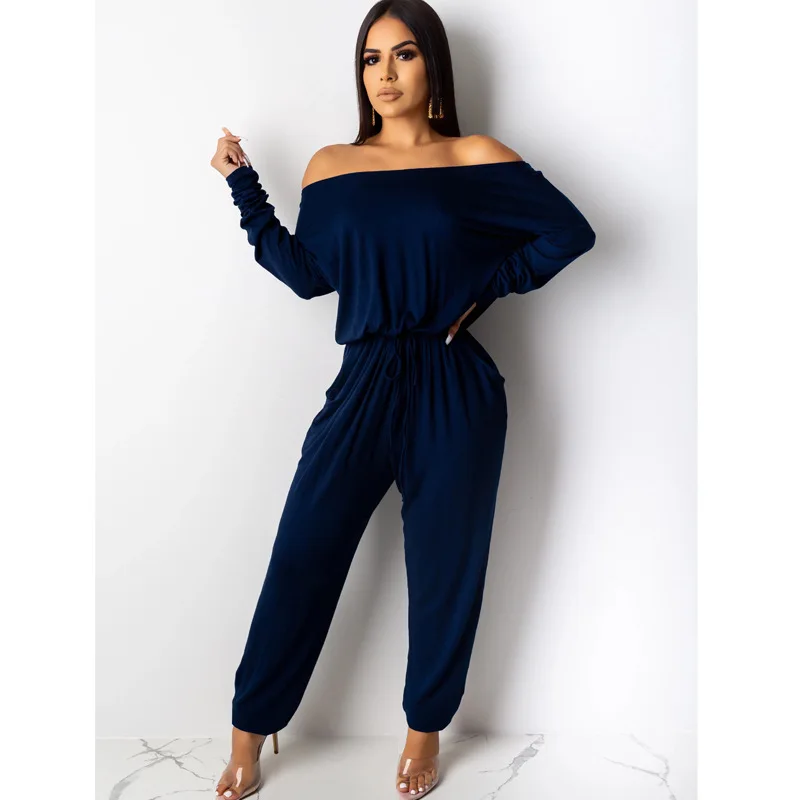 Женский Повседневный комбинезон с длинным рукавом свободный Зимний размеры S M L XL