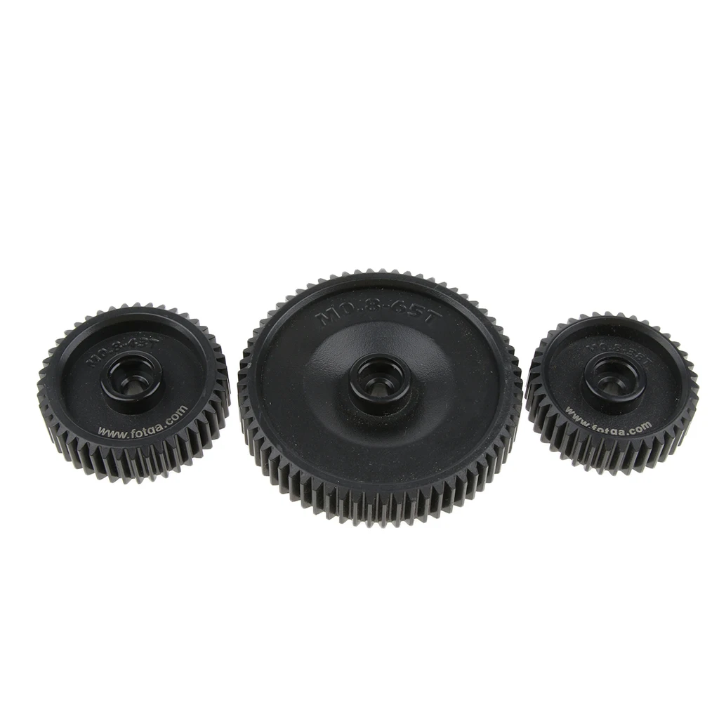 

3 Piece/Set Fotga Standard Lens 38T 43T 65T 0.8mm Mod Pitch Gear For DP3000 DP500 II-S 2S Follow Focus (Black)