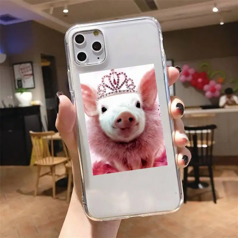 

Cute Pig anime fashion Phone Case Transparent soft For iphone 5 5s 5c se 6 6s 7 8 11 12 plus mini x xs xr pro max