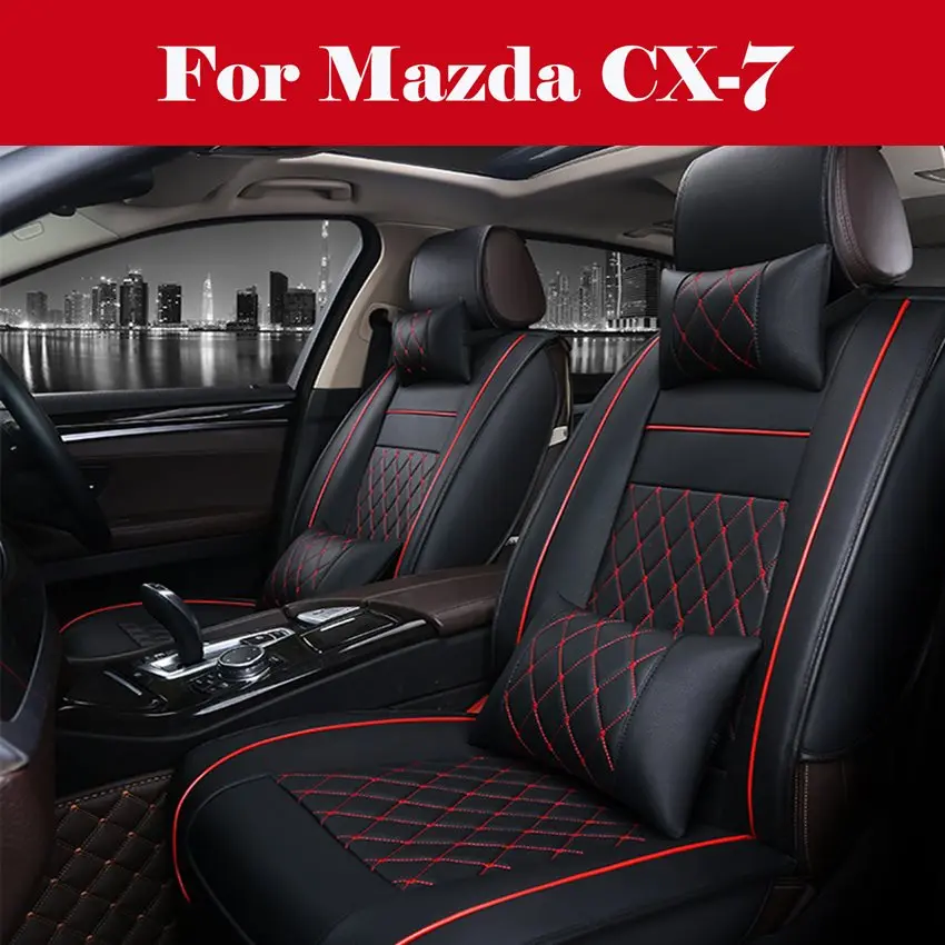 

Car Seat Covers Black PU Leather Front & Rear Full Coverage Breathable 1 SET For Mazda CX-7