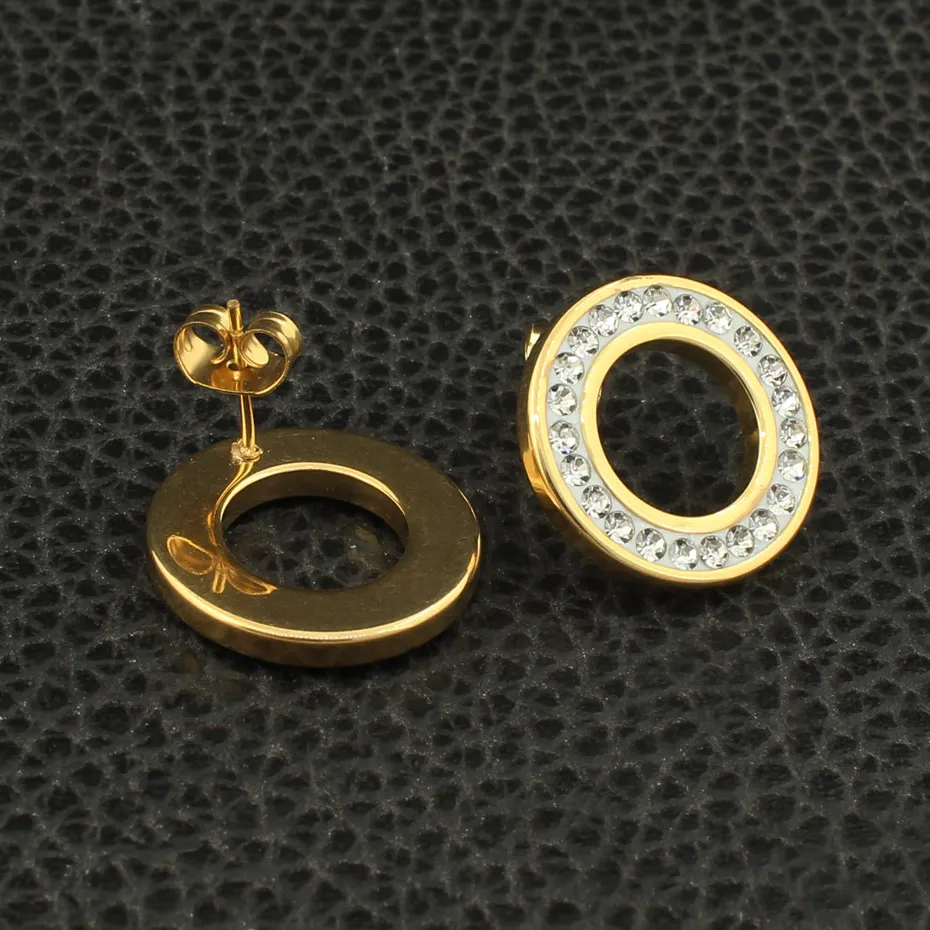 Золотые цвета ювелирные изделия из нержавеющей стали ожерелье серьги-гвоздики