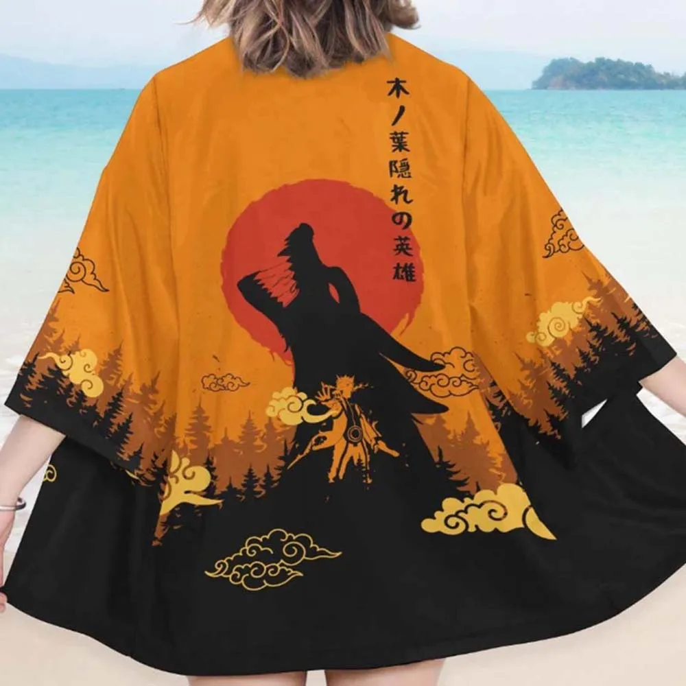 Новый модный костюм для косплея из японского аниме кимоно с девятью хвостами и